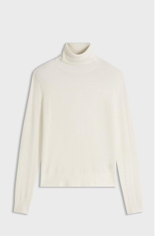 Rollneck sweater in a wool blend with cashmere