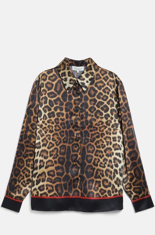 Leopard-print silk shirt