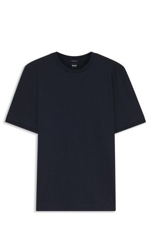 Geometric-jacquard T-shirt in cotton