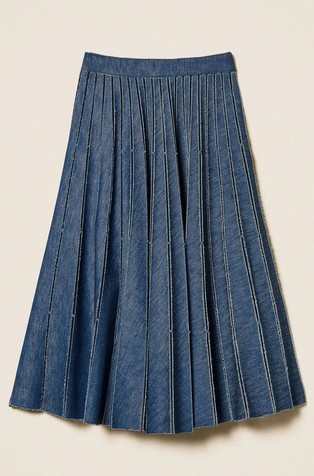 Plisirana denim suknja