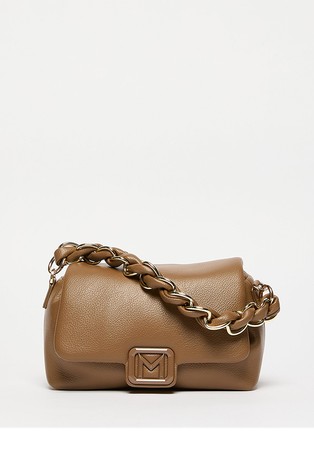 Small bag in snake-print coated fabric