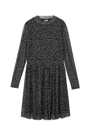 Mrežasta haljina s leopard uzorkom