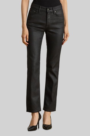 Voštane jeans hlače s visokim strukom