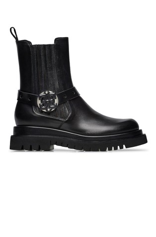 Kožne gležnjače s logo elementom