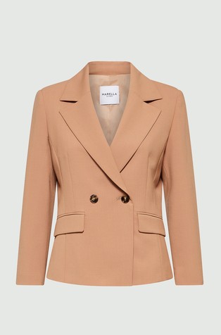 Double-breasted wool blend blazer