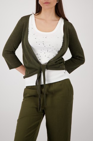 Knitted cardigan with lurex