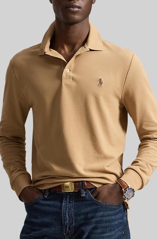 Custom slim fit rastezljiva polo majica s mrežastom strukturom