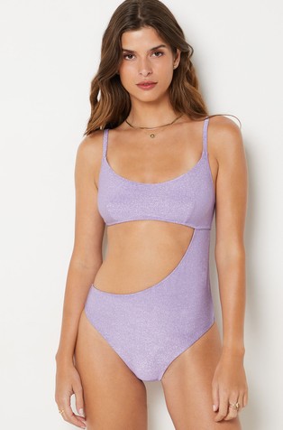 Sambaia svjetlucav jednodijelni kupaći kostim s izrezanim detaljem