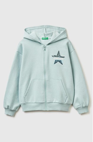 Pulover s kapuljačom i šljokicama