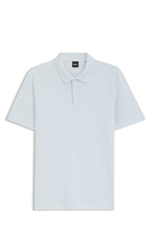 Cotton-blend short-sleeved polo shirt