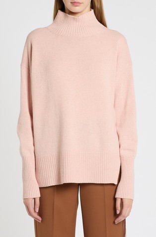 Relaxed fit pleten pulover s visokim ovratnikom