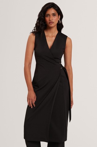 Haljina bez rukava na preklop