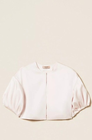 Balloon sleeves cropped jacket