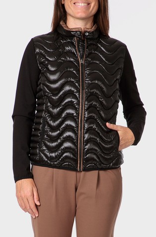 Padded jacket in material mix