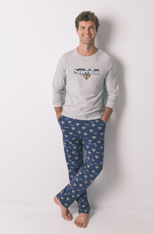 Superman pamučna pidžama dugih rukava