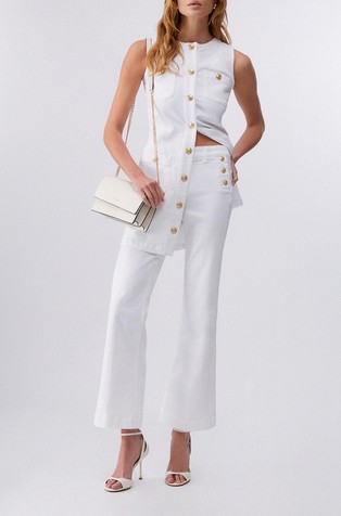 High-rise trousers with buttons