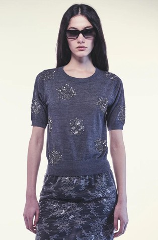 Jacqueline pletena majica s ukrasnim kamenčićima