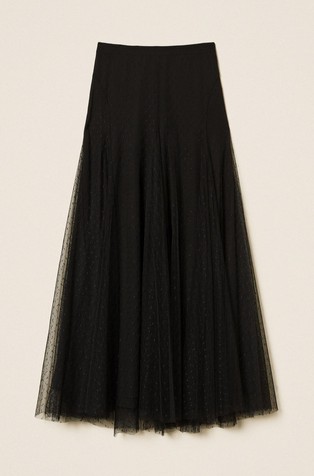 Duga suknja od točkastog tila