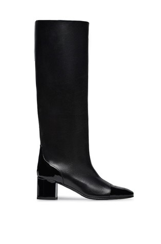 Kožne čizme s lakiranim umetcima