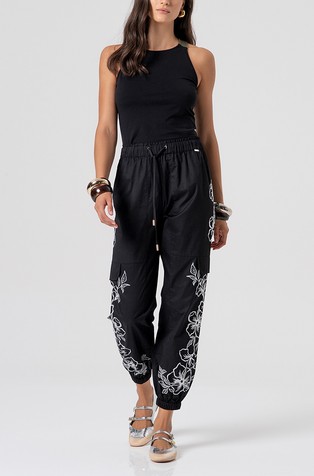 Regular fit hlače od pamučnog popelina