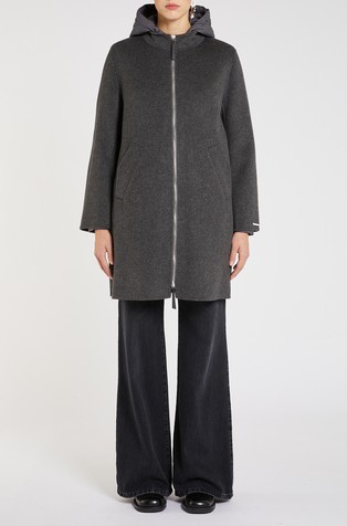 2-u-1 kratak kaput od mješavine vune