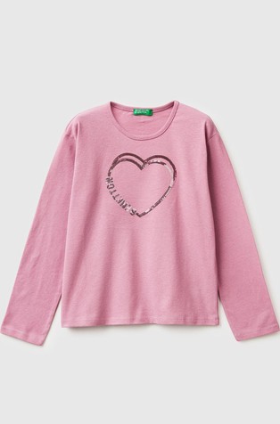 Pamučna majica dugih rukava sa šljokicama