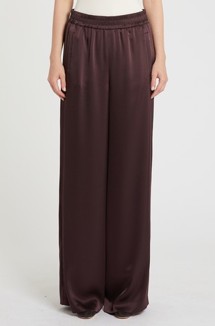 Satin wide-leg trousers