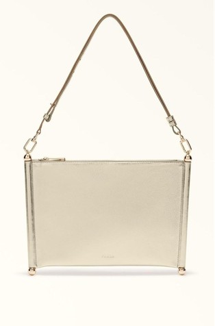 Kožna pismo torbica s metalnim sjajem za nošenje preko ramena