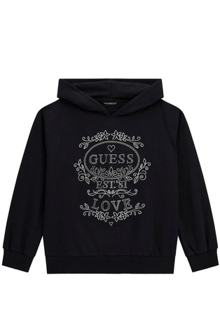 Logo pulover s kapuljačom i ukrasnim kamenčićima