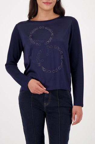 Majica dugih rukava s ukrasnim kamenčićima