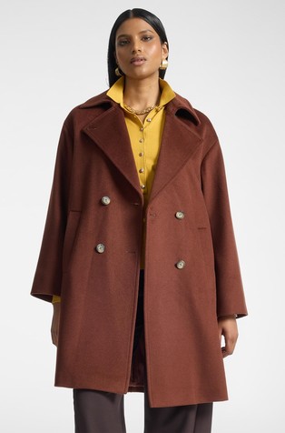 Double breasted wool short coat