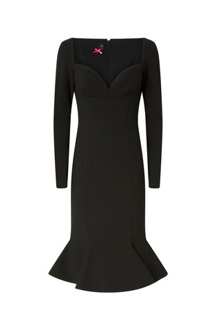 Slim fit kratka haljina sa srcolikim izrezom