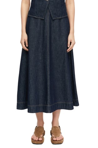 Denim skirt in an A-shape