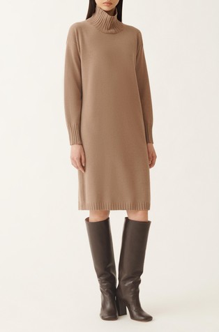 Platinum pletena haljina s visokim ovratnikom