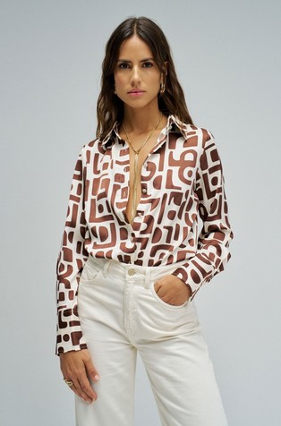 Satin shirt with pattern