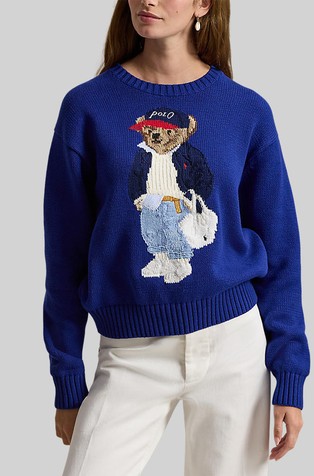 Polo Bear Cotton Crewneck Sweater