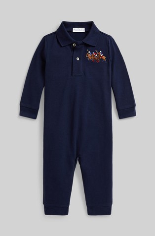 Pamučni kombinezon s polo ovratnikom i vezom
