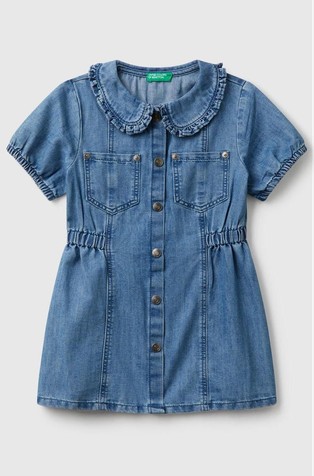 Denim haljina s volanom na ovratniku