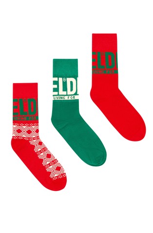 Paket od 3 para čarapa s logotipom i geometrijskim uzorkom