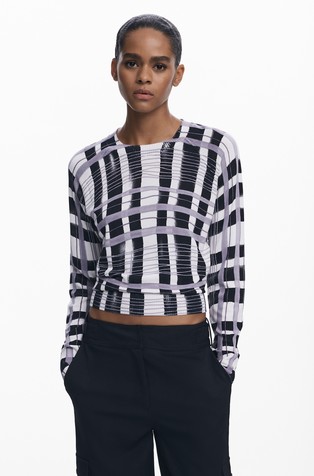 Pulover s motivima mikado pruga