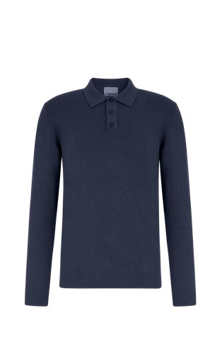 Slim fit polo majica dugih rukava od mješavine pamuka