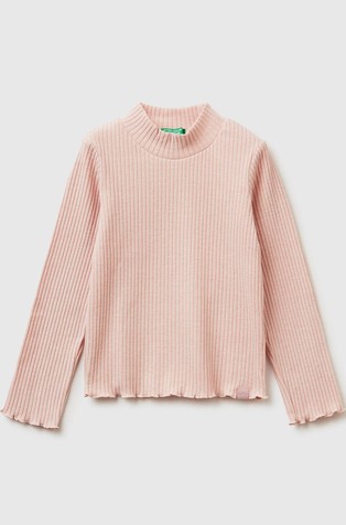 Majica od mješavine pamuka s povišenim ovratnikom