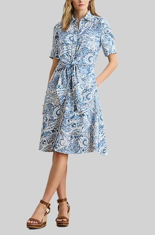 Lanena košulja-haljina s paisley uzorkom
