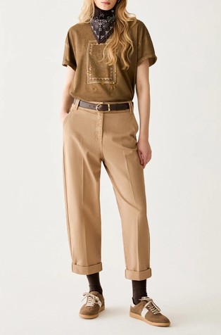 Carrot-cut cotton trousers