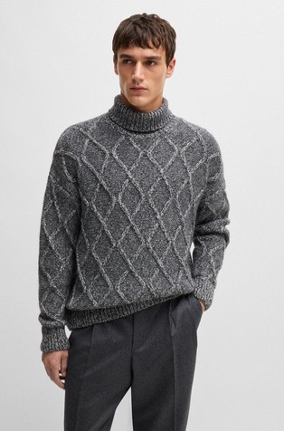 Relaxed fit strukturirano pleten pulover