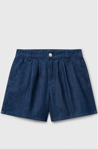 Pamučne kratke hlače s naborima i izgledom denima