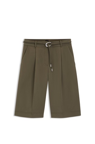 Relaxed-fit bermudas with belt