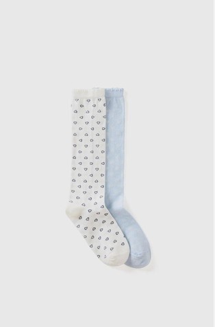 Paket od 2 para visokih čarapa s uzorkom