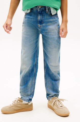Smiley Flag Tapered Leg Jeans