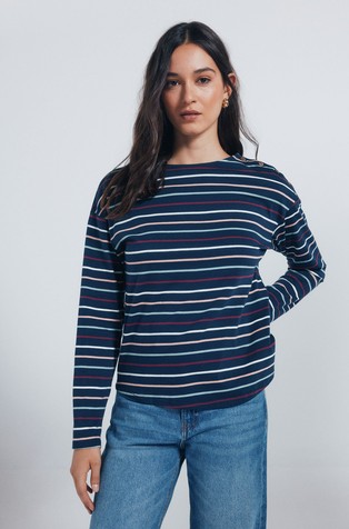Striped buttons-down shoulder shirt